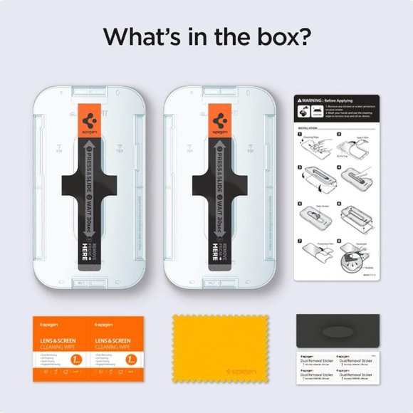 NIB -- Spigen Tempered Glass Screen Protector iPhone 13 Mini - 2 Pack - Picture 3 of 3